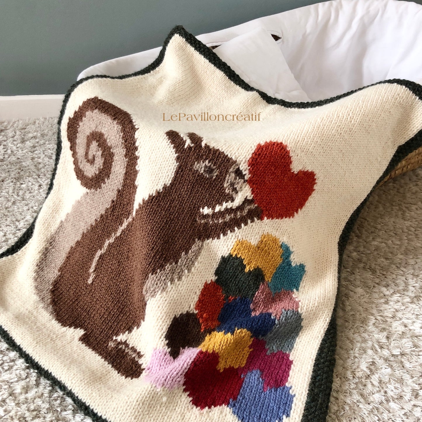 Squirrel and heart Blanket