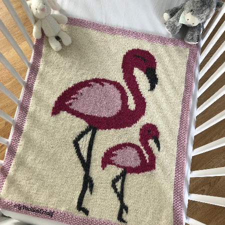 Patron Couverture pour bébé Flamants Roses