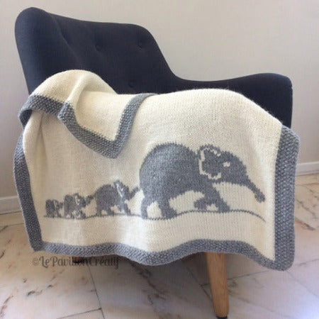 Patron Couverture bébé Famille éléphants