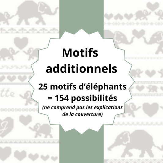 Uniquement les 25 motifs pour la couverture éléphants